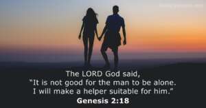 Genesis 2:18 Man and woman in shadow